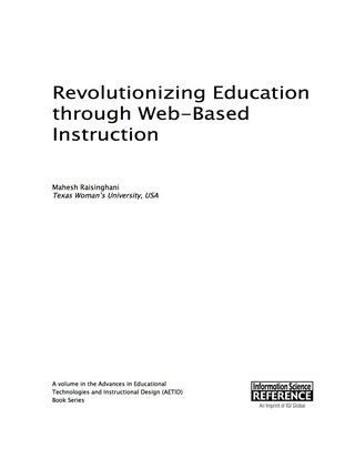 Imagen de portada: Revolutionizing Education through Web-Based Instruction 9781466699328