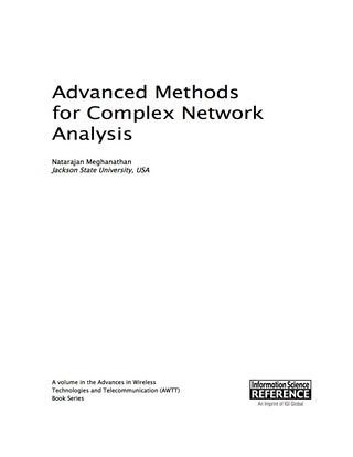 Cover image: Advanced Methods for Complex Network Analysis 9781466699649