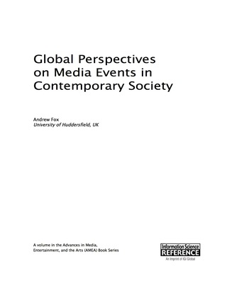 Cover image: Global Perspectives on Media Events in Contemporary Society 9781466699670