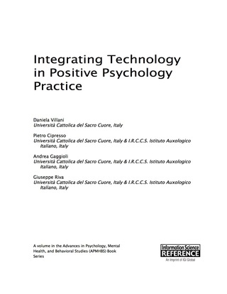 Cover image: Integrating Technology in Positive Psychology Practice 9781466699861