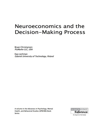 Cover image: Neuroeconomics and the Decision-Making Process 9781466699892