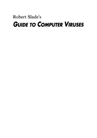 Cover image: Guide to Computer Viruses 9780387943114