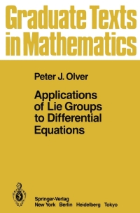 صورة الغلاف: Applications of Lie Groups to Differential Equations 9780387962504