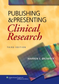 Omslagafbeelding: Publishing and Presenting Clinical Research 3rd edition 9781451115901