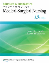 Cover image: Brunner & Suddarth's Textbook of Medical-Surgical Nursing 13th edition 9781451130607