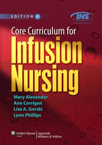 Imagen de portada: Core Curriculum for Infusion Nursing 4th edition 9781451184099