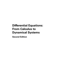 Cover image: Differential Equations: From Calculus to Dynamical Systems 9781470444006