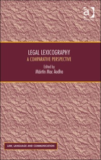 Cover image: Legal Lexicography: A Comparative Perspective 9781409454410