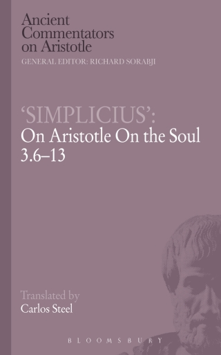 Cover image: ‘Simplicius’: On Aristotle On the Soul 3.6-13 1st edition 9781472558022