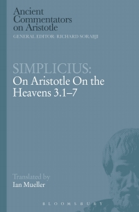 Cover image: Simplicius: On Aristotle On the Heavens 3.1-7 1st edition 9781472557841