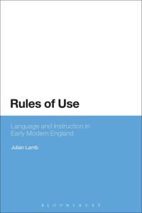 Imagen de portada: Rules of Use 1st edition 9781474275460