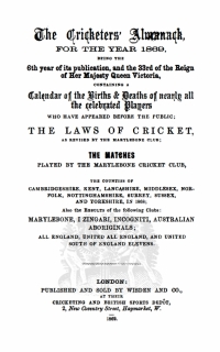 صورة الغلاف: Wisden Cricketers' Almanack 1869 1st edition