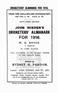 Imagen de portada: Wisden Cricketers' Almanack 1916 1st edition
