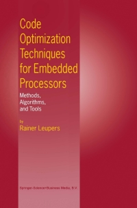 Immagine di copertina: Code Optimization Techniques for Embedded Processors 9780792379898