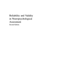 Imagen de portada: Reliability and Validity in Neuropsychological Assessment 2nd edition 9780306463440