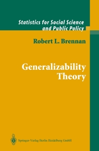 Cover image: Generalizability Theory 9780387952826