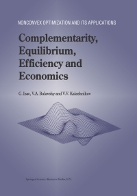 Cover image: Complementarity, Equilibrium, Efficiency and Economics 9781402006883