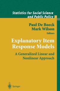 Cover image: Explanatory Item Response Models 1st edition 9780387402758