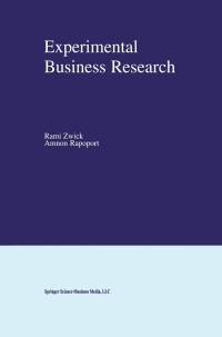 Imagen de portada: Experimental Business Research 1st edition 9781441949103