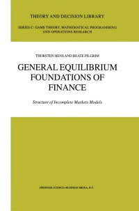 Cover image: General Equilibrium Foundations of Finance 9781402073373