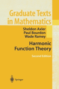 Cover image: Harmonic Function Theory 2nd edition 9780387952185