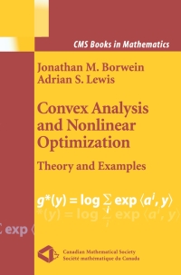 Imagen de portada: Convex Analysis and Nonlinear Optimization 9780387989402