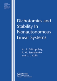 Imagen de portada: Dichotomies and Stability in Nonautonomous Linear Systems 1st edition 9780415272216