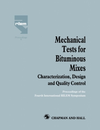Imagen de portada: Mechanical Tests for Bituminous Mixes - Characterization, Design and Quality Control 1st edition 9780415513081