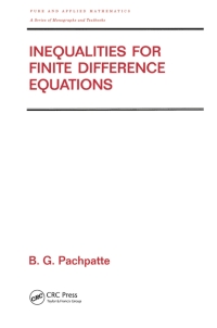 صورة الغلاف: Inequalities for Finite Difference Equations 1st edition 9780824706579