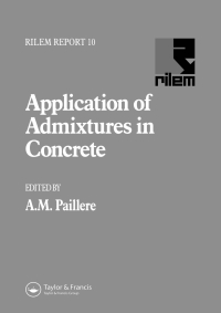 صورة الغلاف: Application of Admixtures in Concrete 1st edition 9780415512107