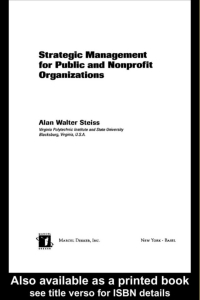 صورة الغلاف: Strategic Management for Public and Nonprofit Organizations 1st edition 9780824708740