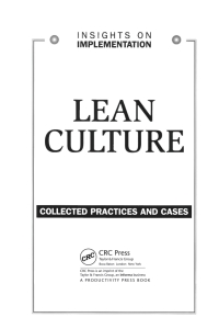 Imagen de portada: Lean Culture 1st edition 9781563273261