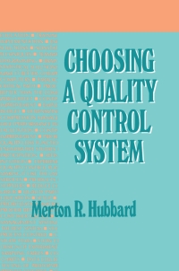 Immagine di copertina: Choosing a Quality Control System 1st edition 9780367400194