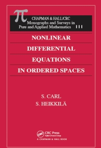 Cover image: Nonlinear Differential Equations in Ordered Spaces 1st edition 9781584880684