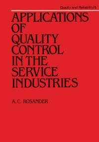 Titelbild: Applications of Quality Control in the Service Industries 1st edition 9780824774660