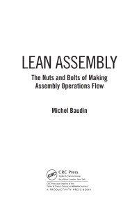 Omslagafbeelding: Lean Assembly 1st edition 9781563272639