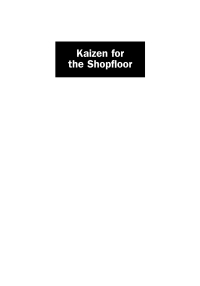 Cover image: Kaizen for the Shop Floor 1st edition 9781563272721