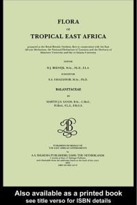 Cover image: Flora of tropical East Africa - Balanitaceae (2003) 1st edition 9789058094131