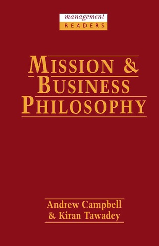 صورة الغلاف: Mission and Business Philosophy 9780750605090