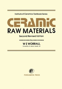 Cover image: Ceramic Raw Materials 2nd edition 9780080287119