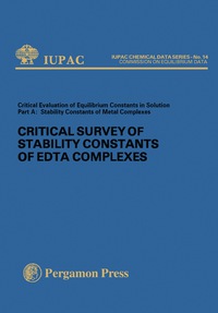 Titelbild: Critical Survey of Stability Constants of EDTA Complexes 9780080220093