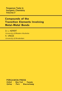 Cover image: Compounds of the Transition Elements Involving Metal-Metal Bonds 9780080188799
