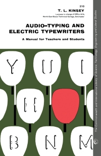 表紙画像: Audio-Typing and Electric Typewriters 9780080139937