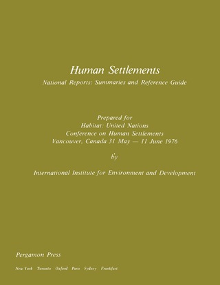 Omslagafbeelding: Human Settlements 9780080212432