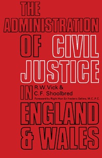 Cover image: The Administration of Civil Justice in England and Wales 9780081036907