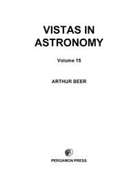 Titelbild: Vistas in Astronomy 9780080171180