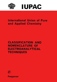 Cover image: Classification and Nomenclature of Electroanalytical Techniques 9780080212265