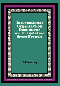 Cover image: International Organization Documents for Translation from French 9780080162867