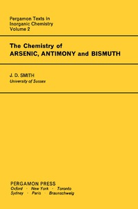 صورة الغلاف: The Chemistry of Arsenic, Antimony and Bismuth 9780080187778