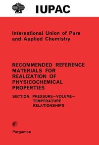 Omslagafbeelding: Recommended Reference Materials for Realization of Physicochemical Properties 9780080223407